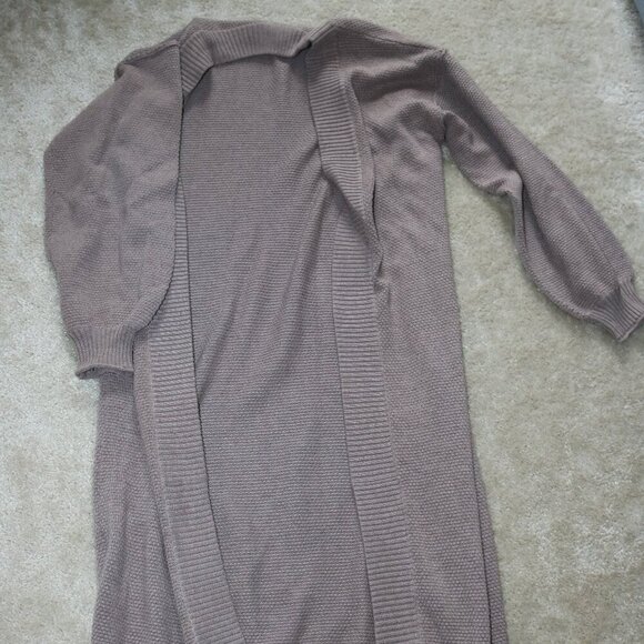 flat white Sweaters - Elegant Women's Brown Cardigan Sweater